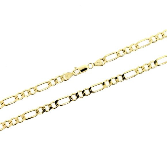 Real 10K Yellow Gold 4.5mm Figaro Link Chain Necklace 18" inch - Picture 3 of 6